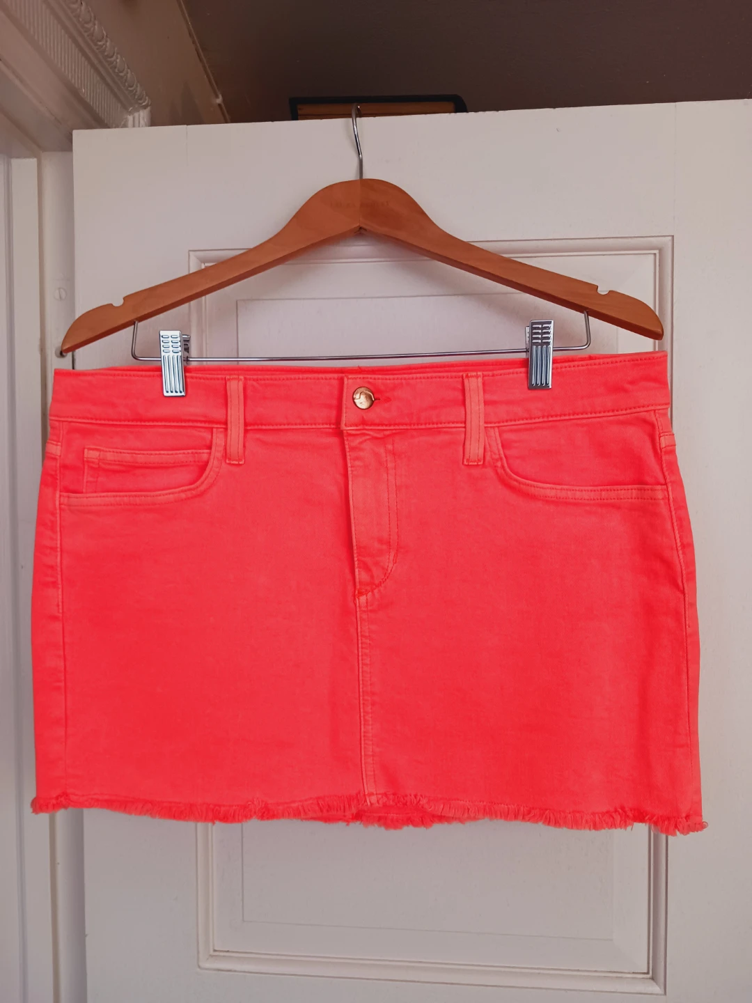 New !!!,Joe's Jeans Neon Orange Denim Mini Skirt Size W 32