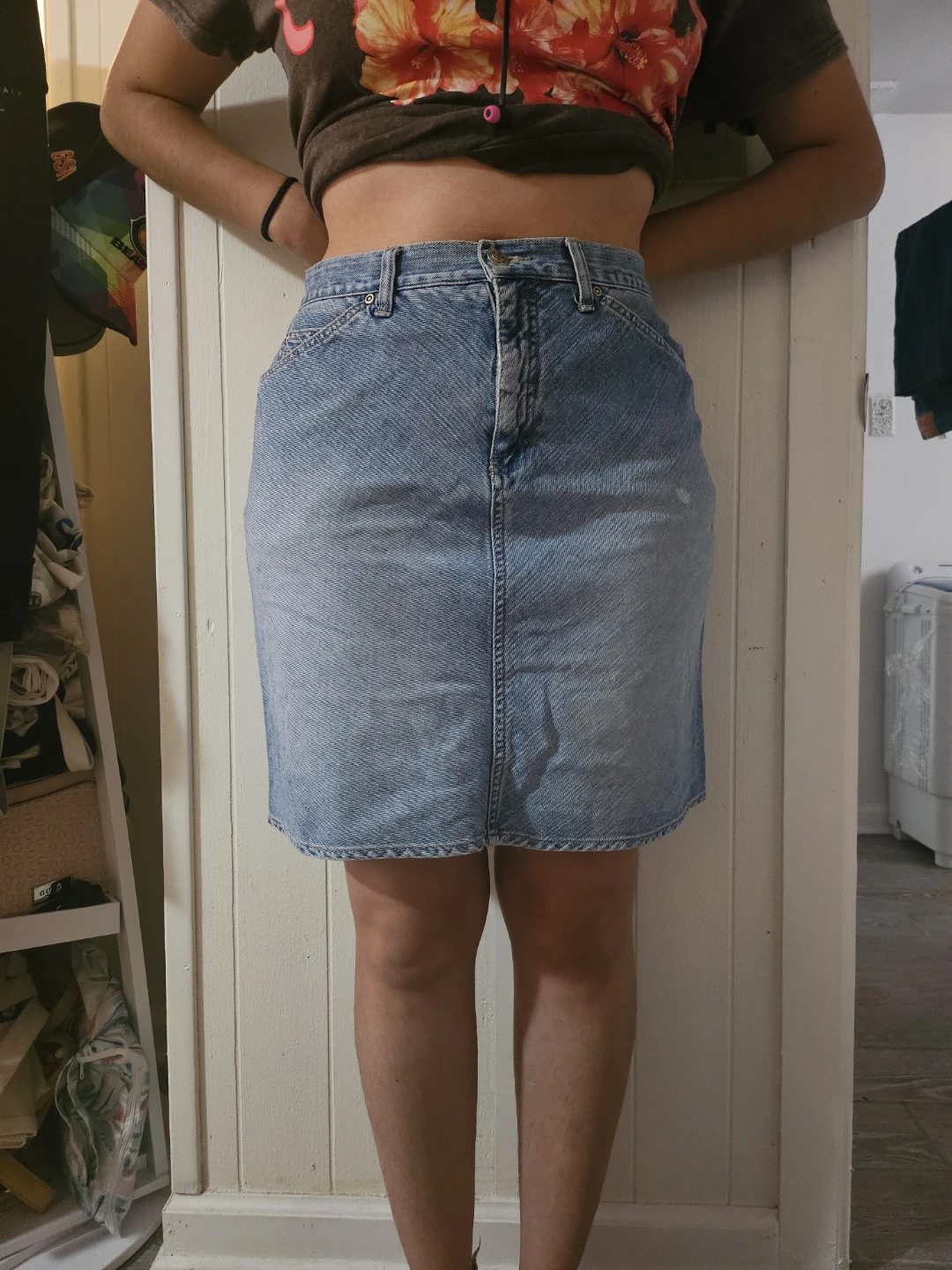 Vintage Light Wash Denim Skirt – Casual Summer Style - photo 2