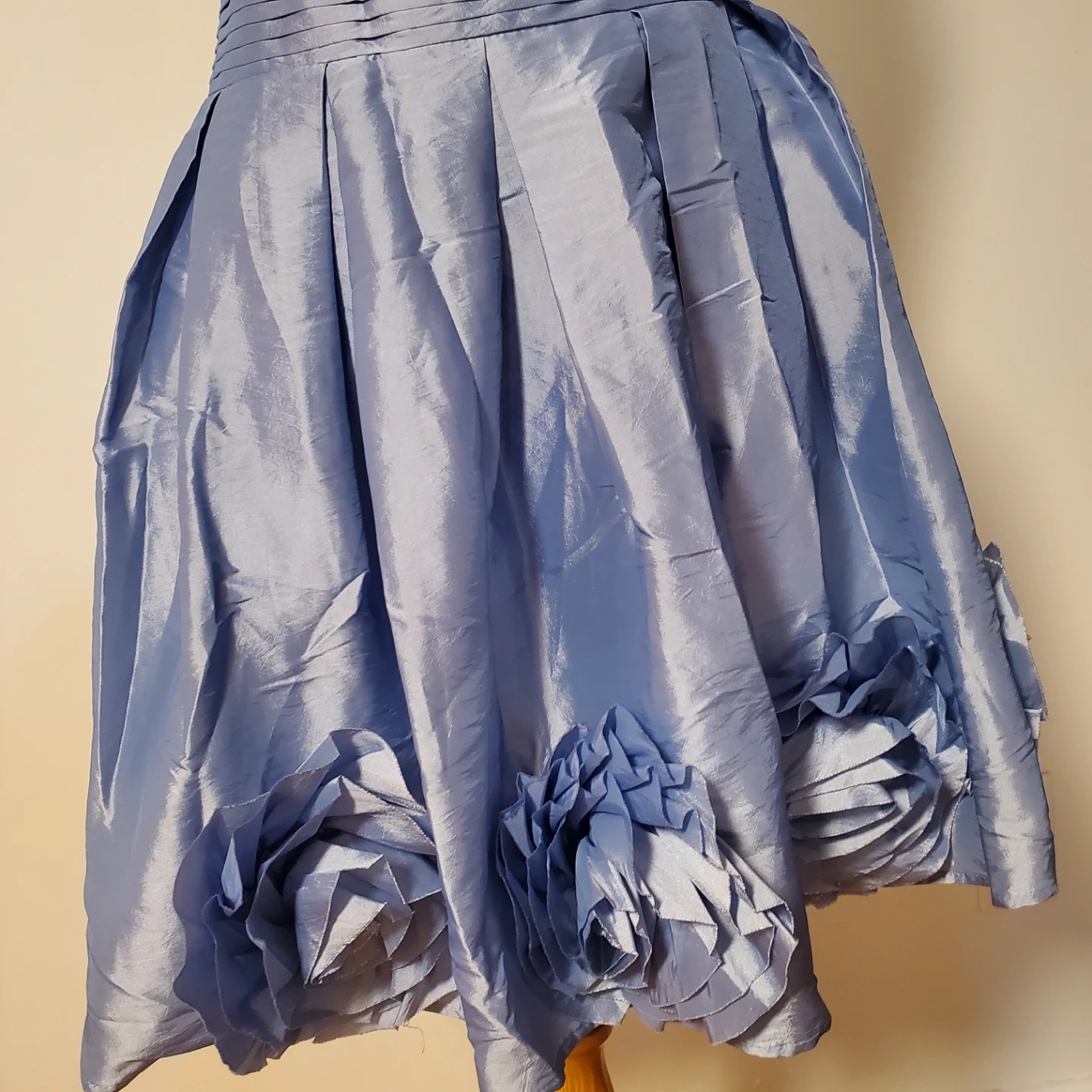 Seduction Light Blue Strapless Dress with Floral Detail - photo 2
