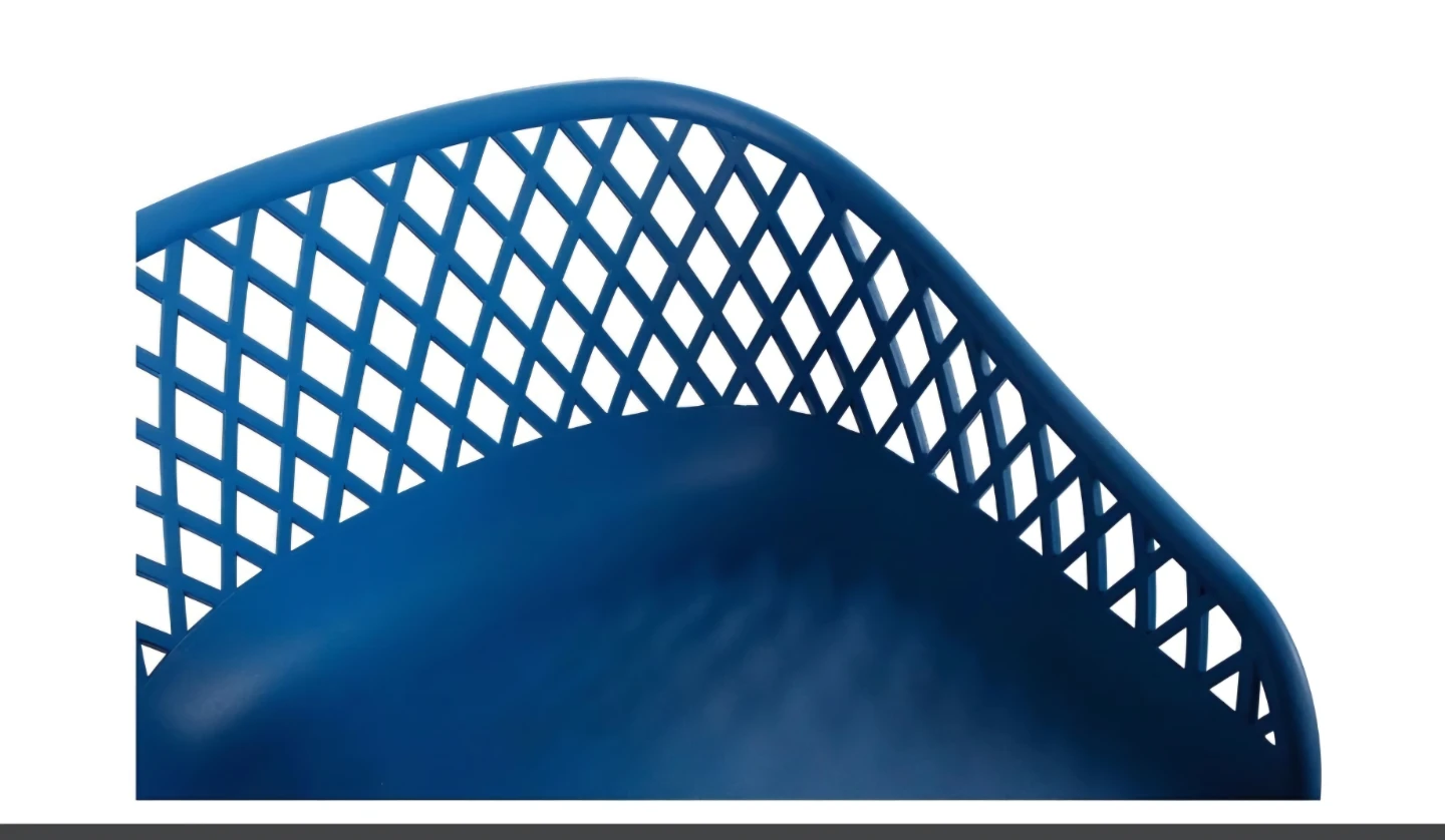 Blue Bar Stool with Lattice Back - photo 3
