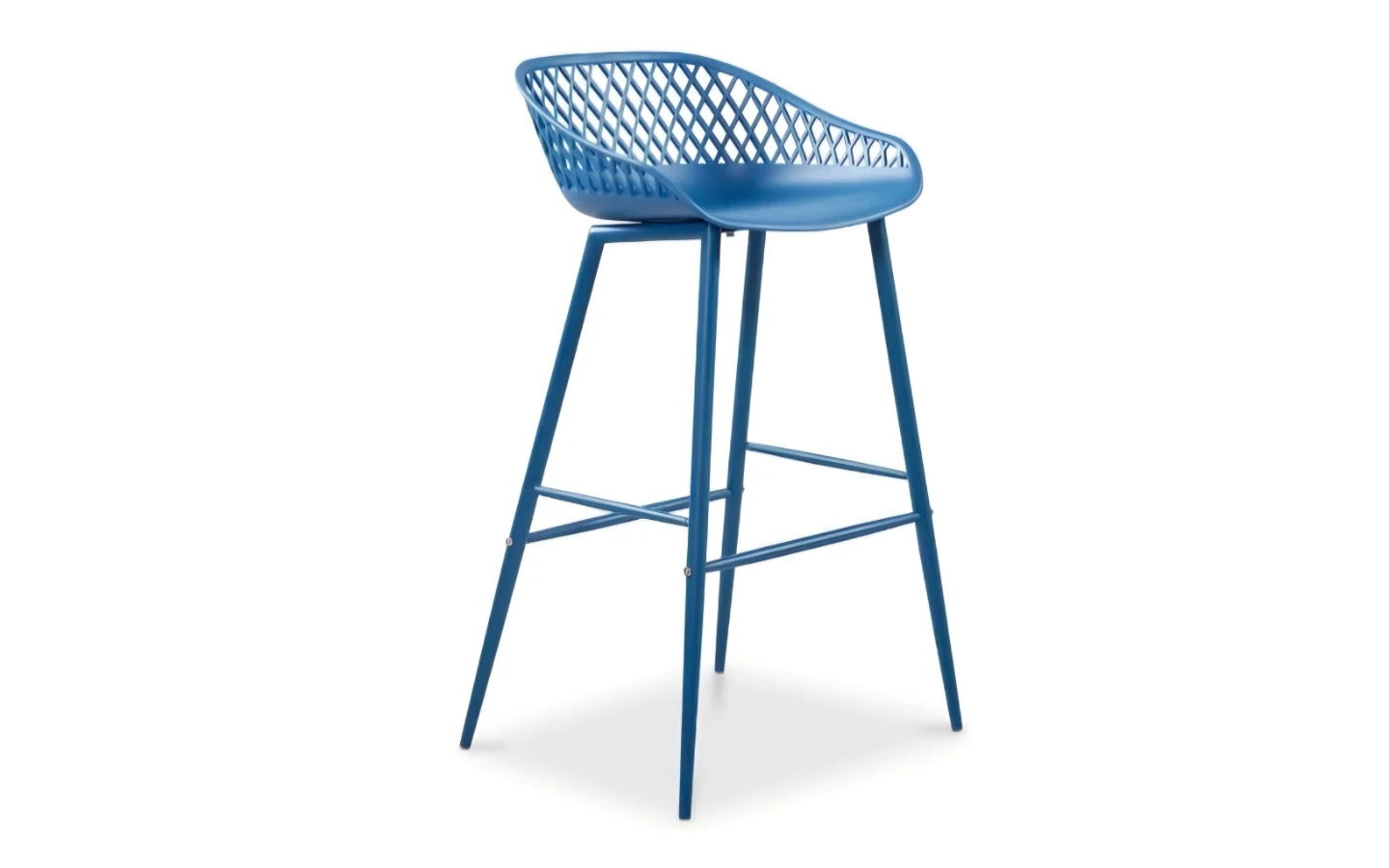 Blue Bar Stool with Lattice Back - photo 5