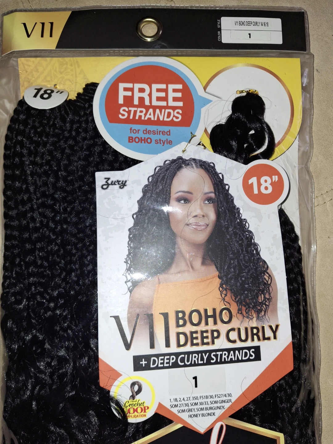 V11 Boho Deep Curly Crochet Braid Hair 18" + 16" + 14" - photo 3