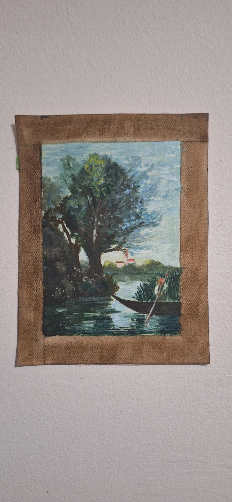 Oil Painting of a Boat on the Water