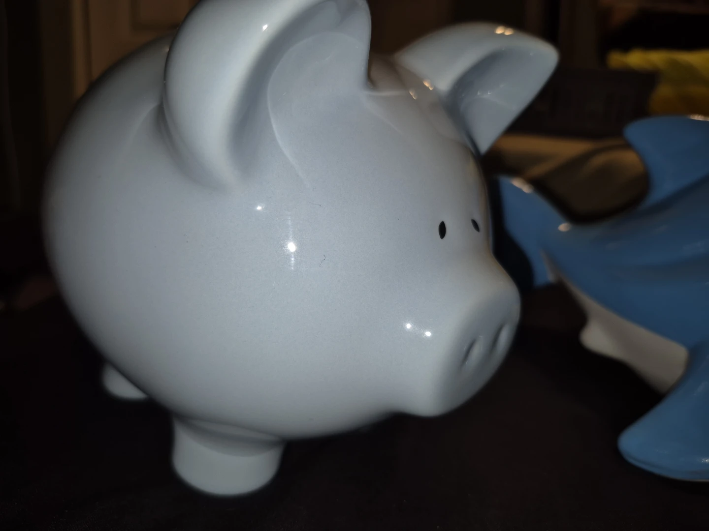 Blue Shark Ceramic Coin Bank