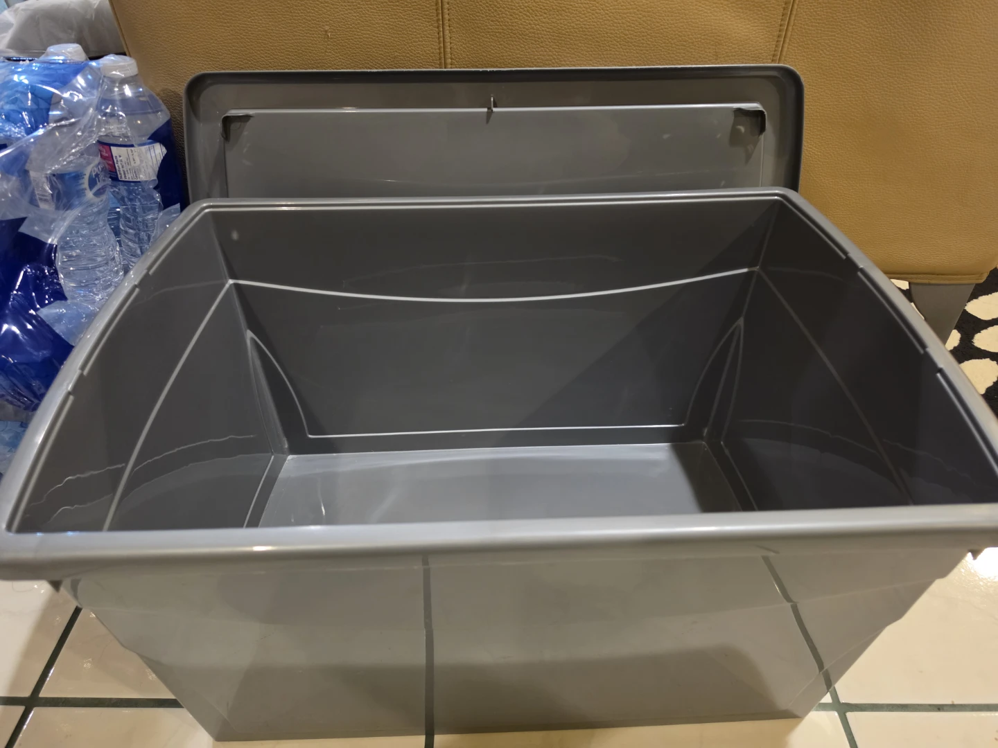 Grey KIS Storage Bin with Lid