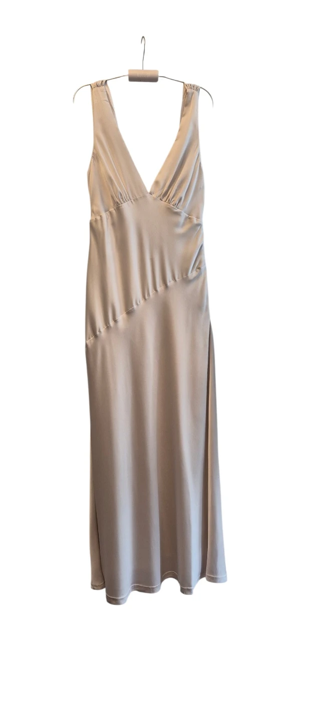 Meshki Nadia Maxi Satin Dress With Back Cowl - Silver , size L - photo 3