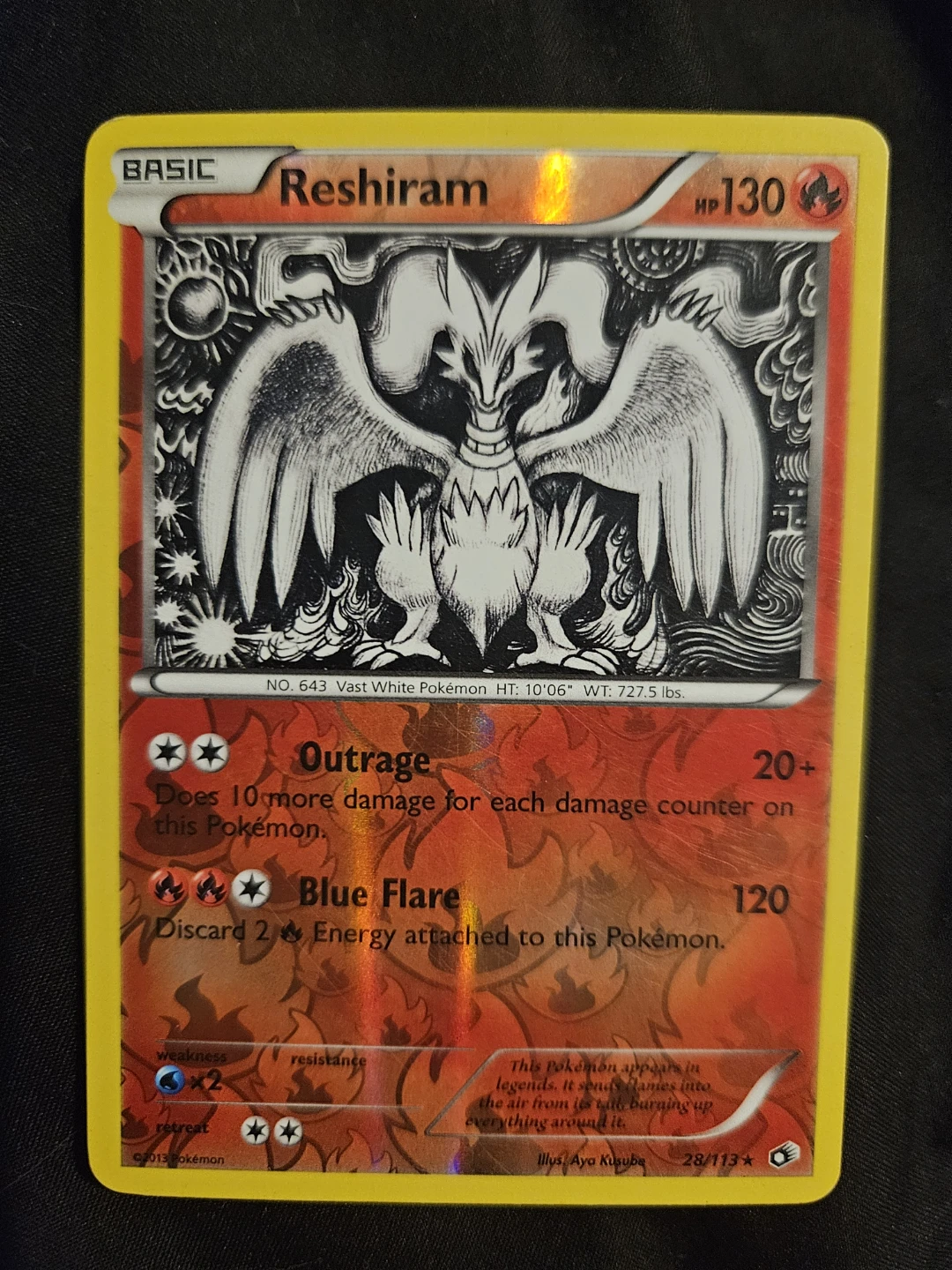 Reshiram Pokémon Card 28/113