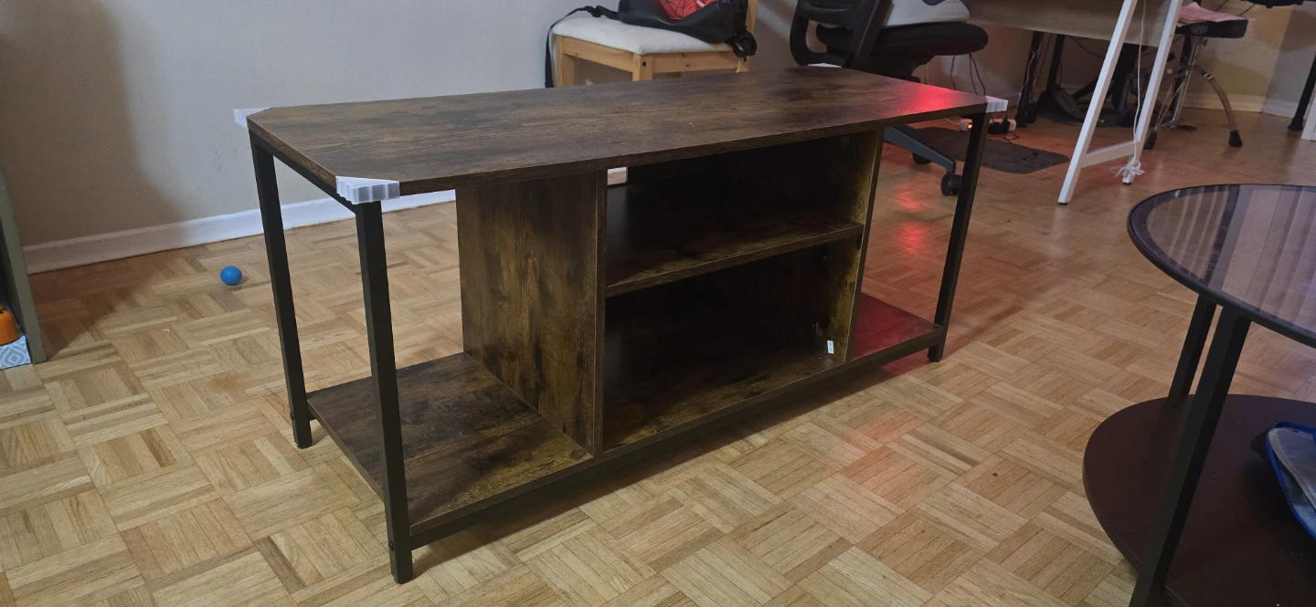 Rustic Brown TV Stand with Shelves - photo 4