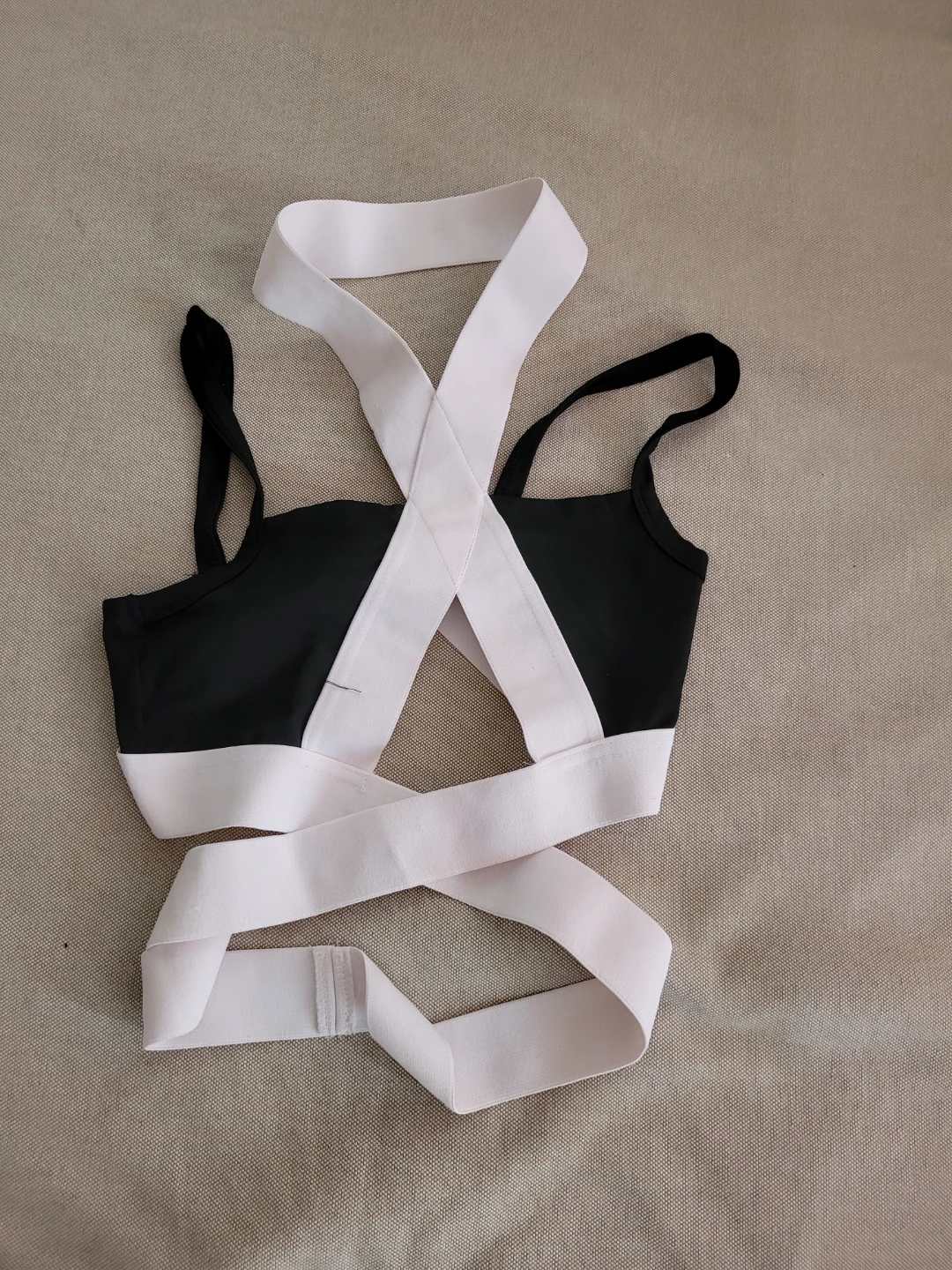 Black and White Wrap Crop Top - photo 2