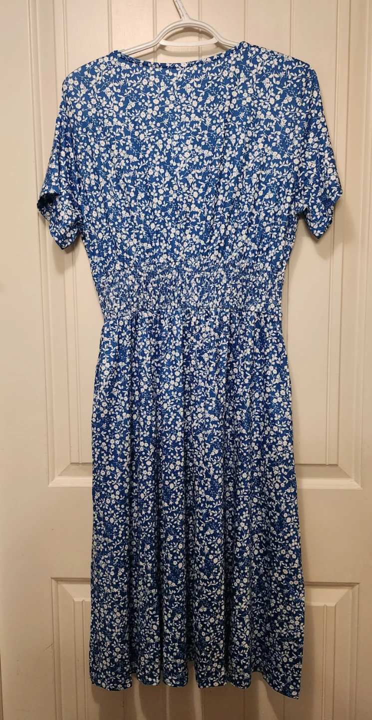 Blue Floral Maternity Dress Size M - photo 4