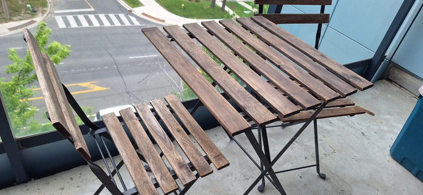 Wooden Bistro Set - Table and 2 Chairs - photo 2