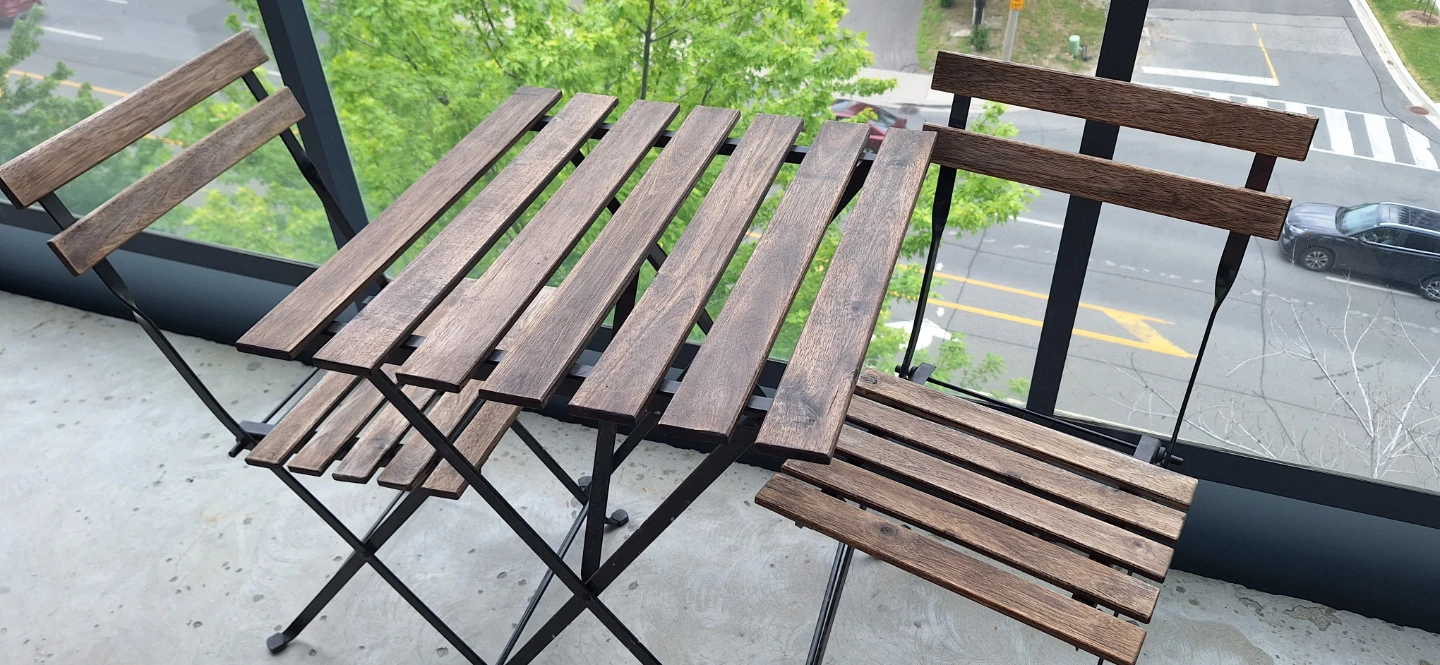 Wooden Bistro Set - Table and 2 Chairs - photo 3