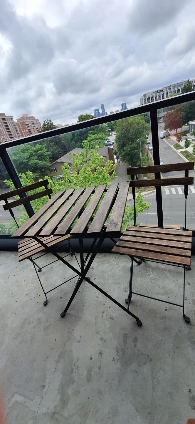 Wooden Bistro Set - Table and 2 Chairs