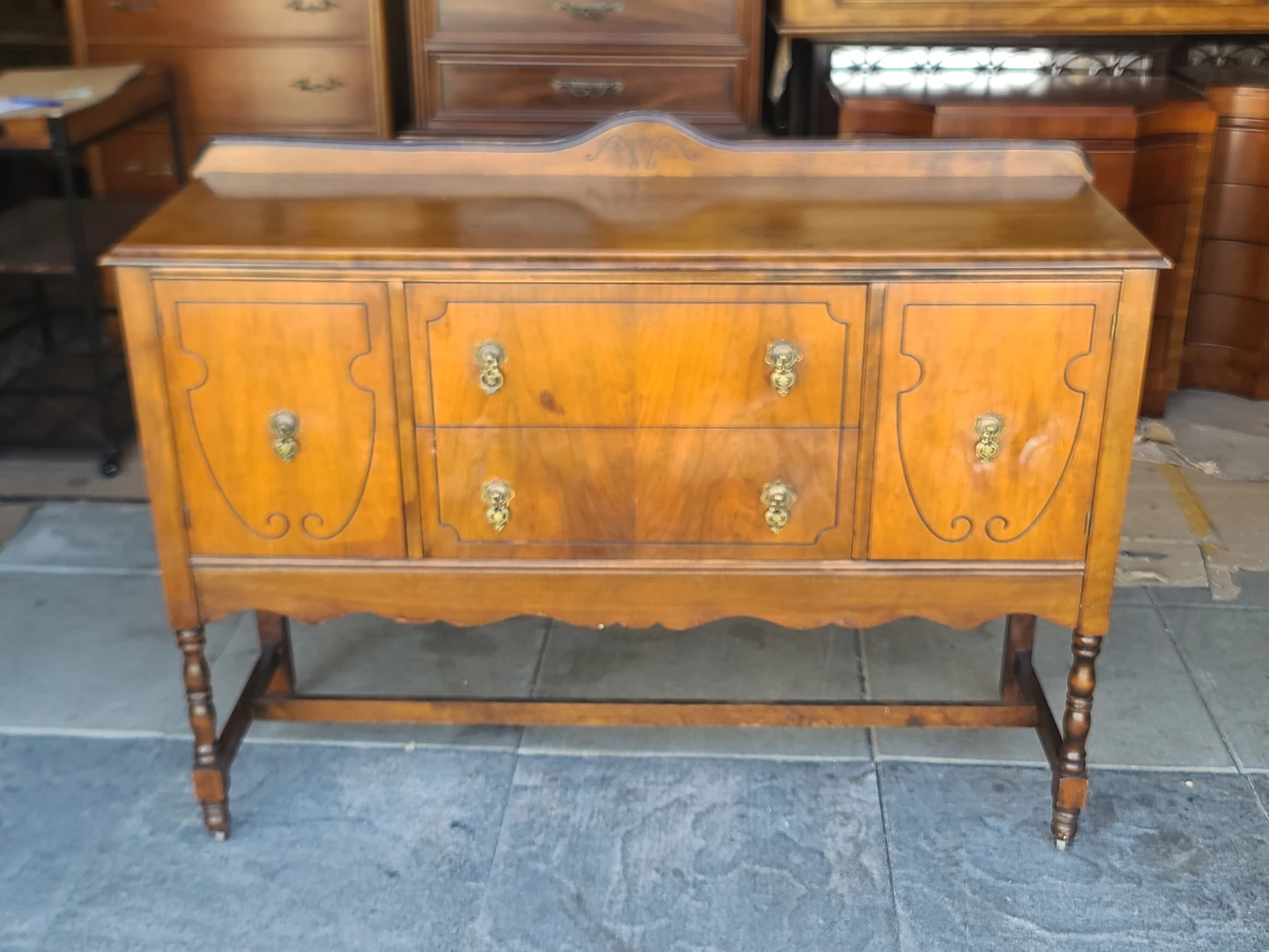 Vintage Solid Wood Buffet / Sideboard – Colonial Style
