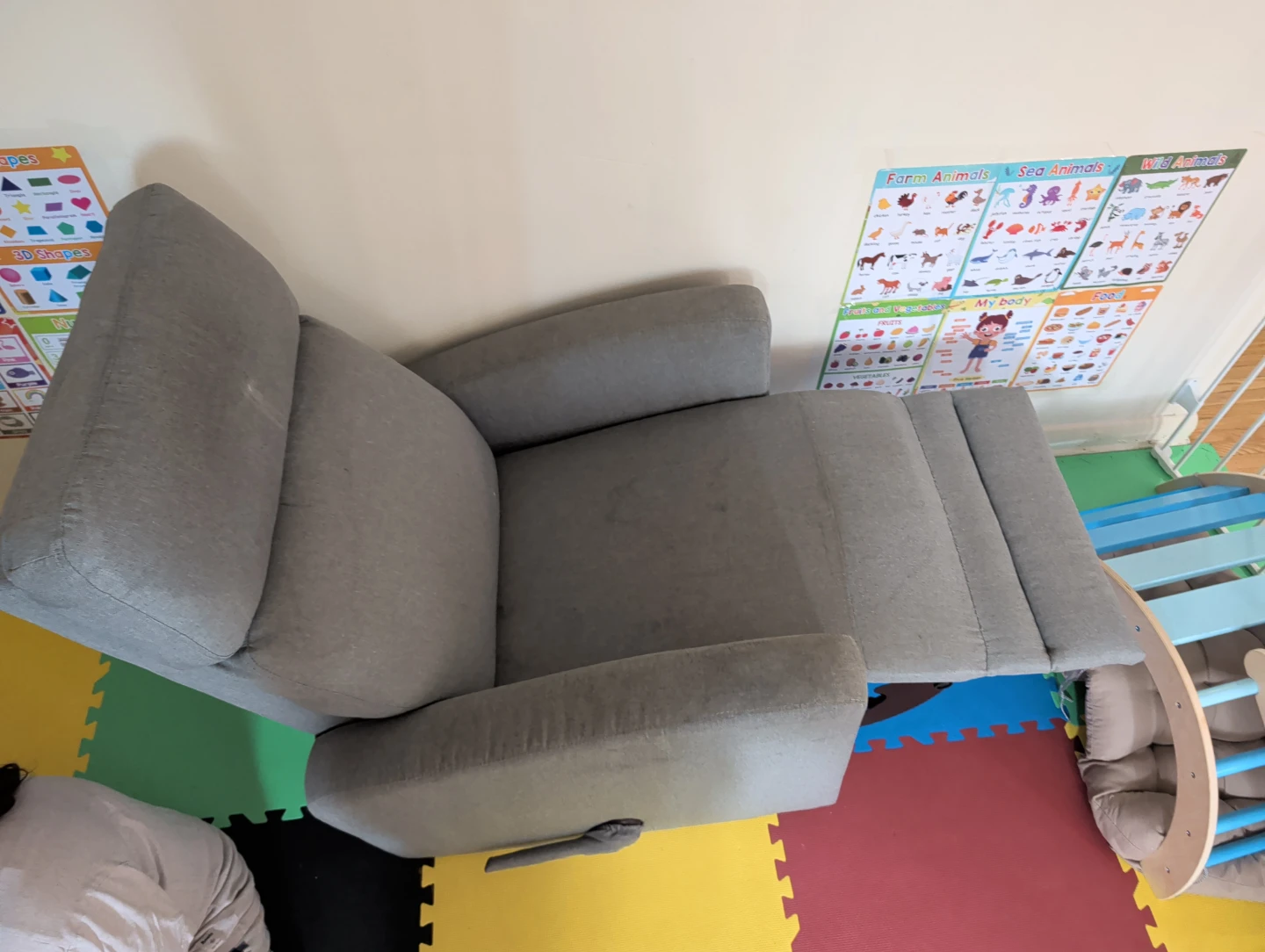 Grey Recliner rocking Chair - photo 2