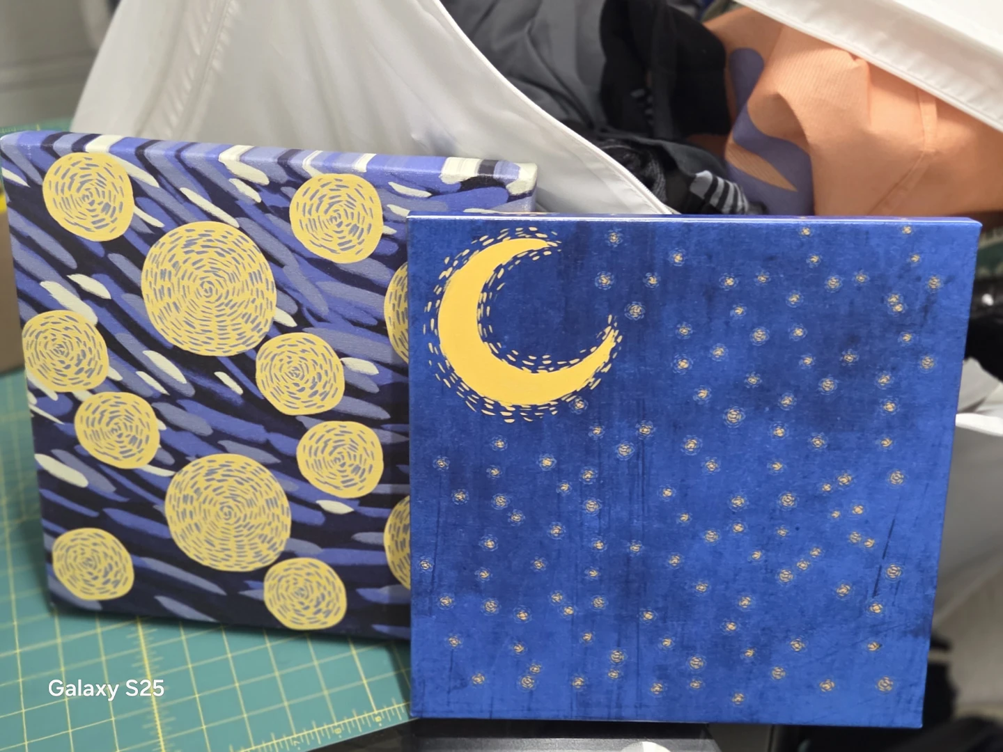 Set of 2 Canvas Wall Art Prints - Starry Night & Moon - photo 4