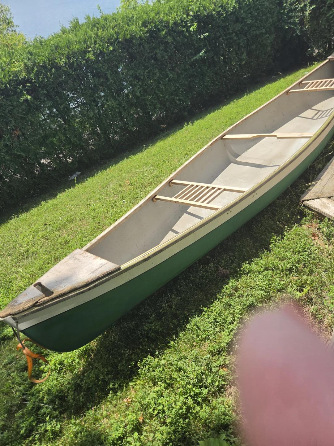 Green and White Canoe - photo 3