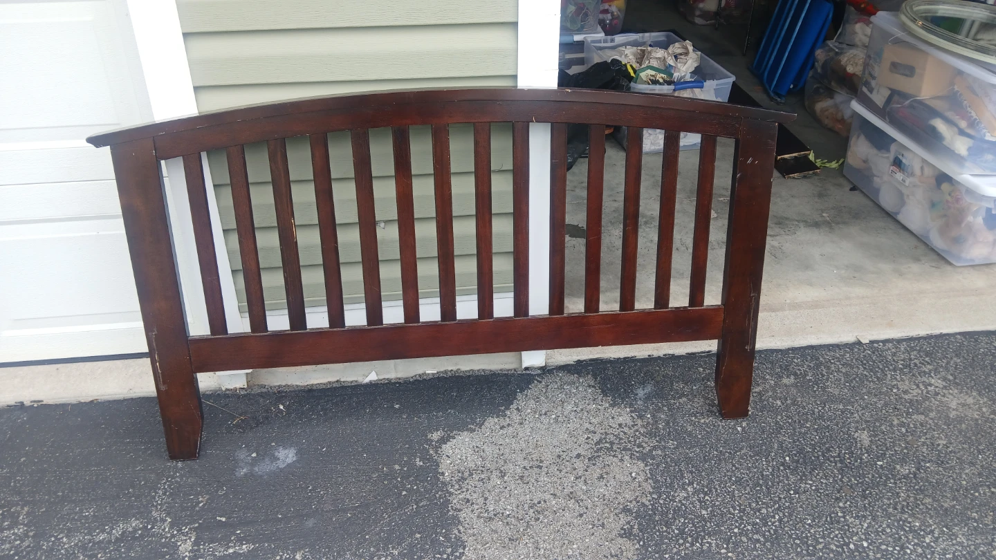 Arched Mission-style full size bed