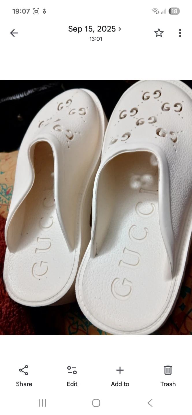 White Gucci Slides - Size Unknown