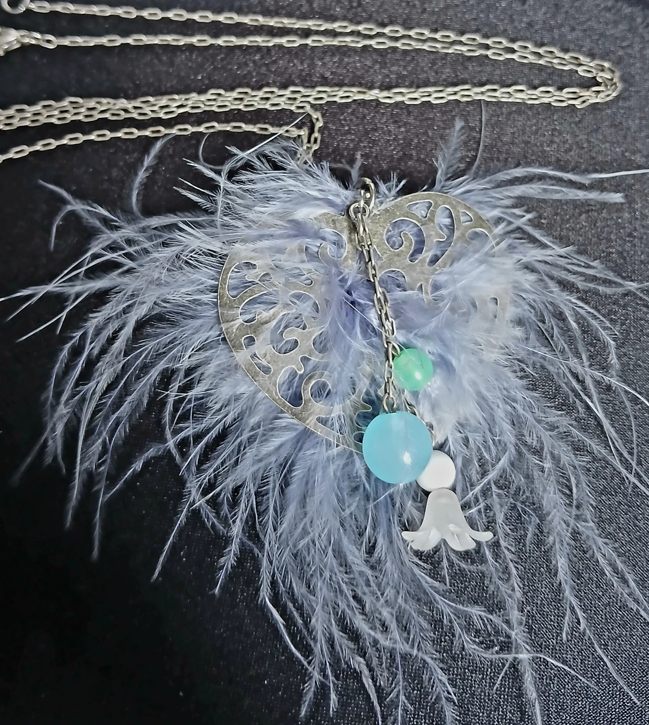 Feather Heart Charm Necklace - photo 5