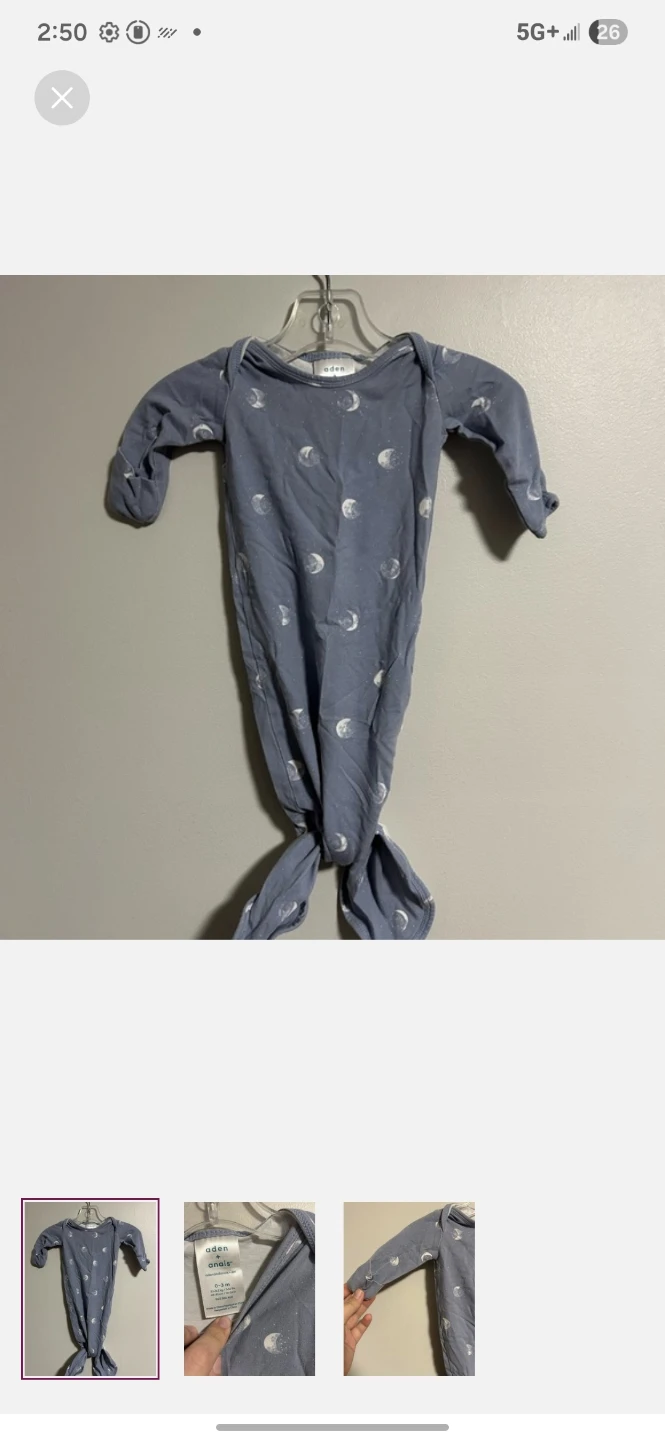 Aden + Anais Baby Sleeper 0-3 Months Moon Print