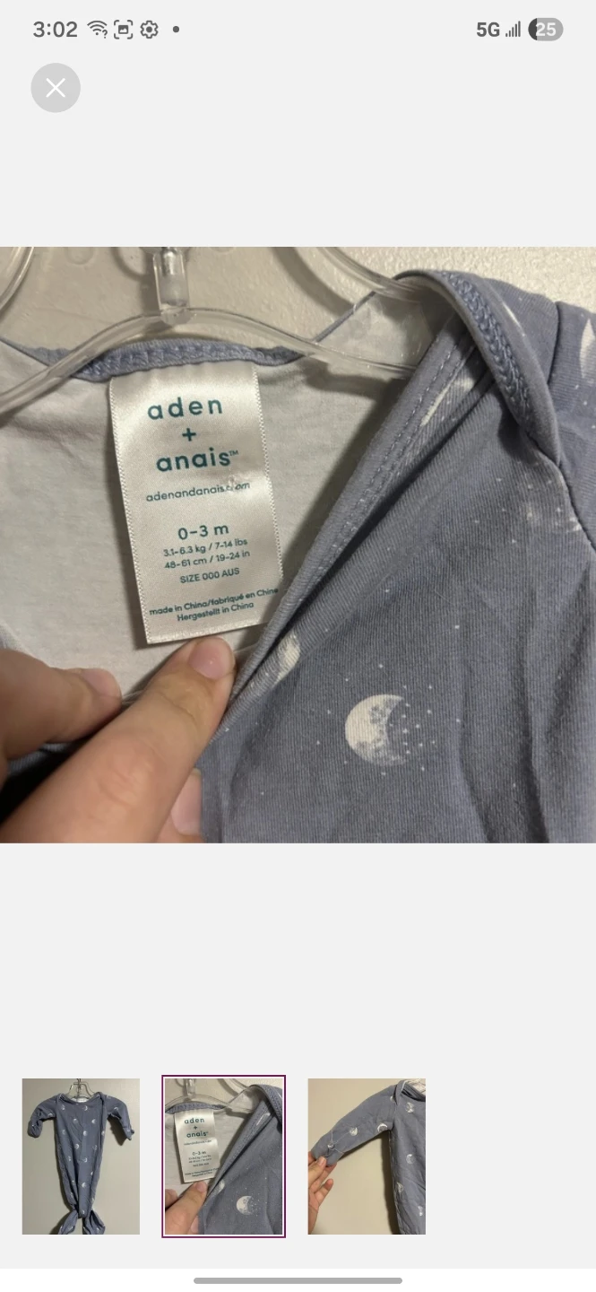 Aden + Anais Baby Sleeper 0-3 Months Moon Print - photo 2