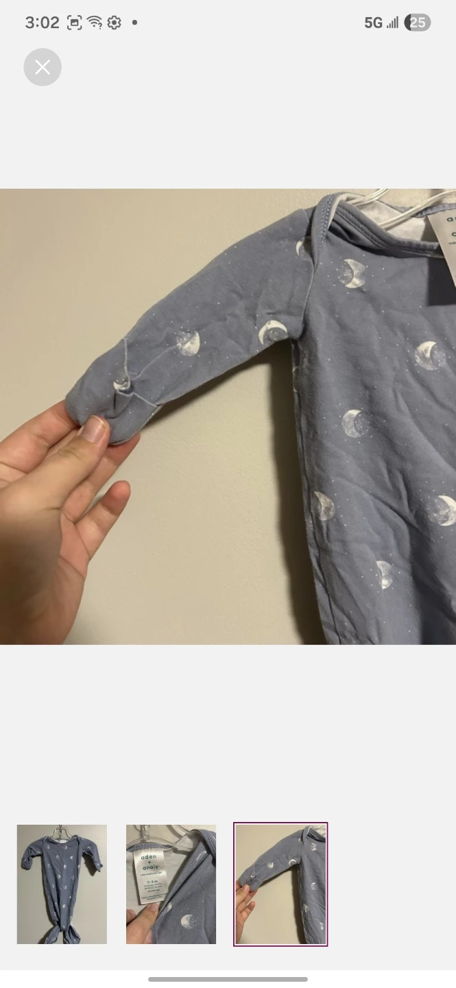 Aden + Anais Baby Sleeper 0-3 Months Moon Print - photo 3