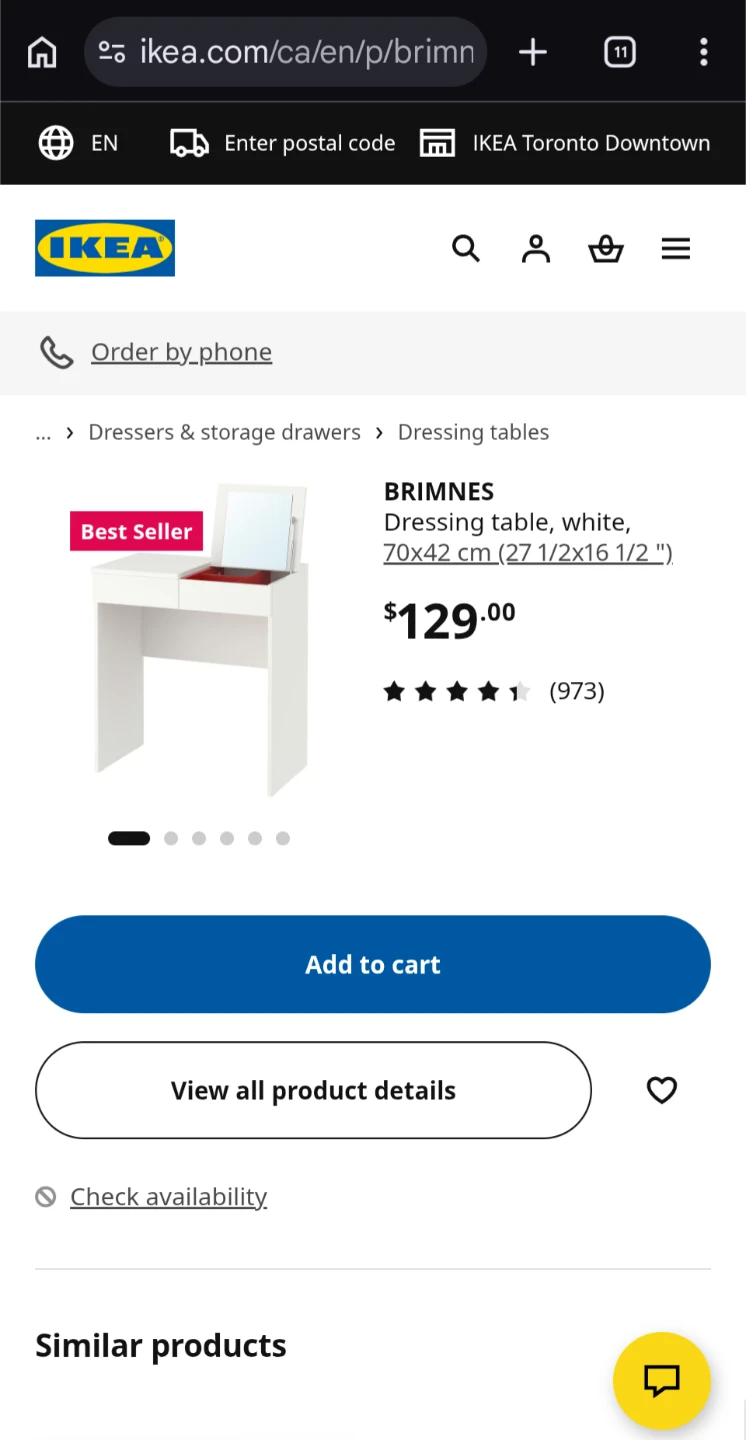 IKEA BRIMNES Dressing Table White - photo 5