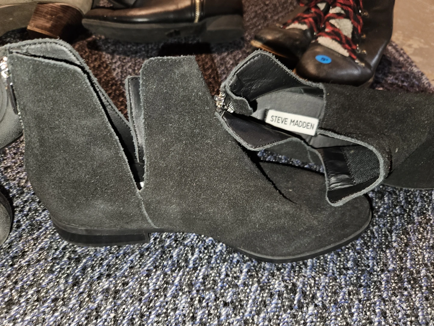 Steve Madden Black Suede Ankle Boots