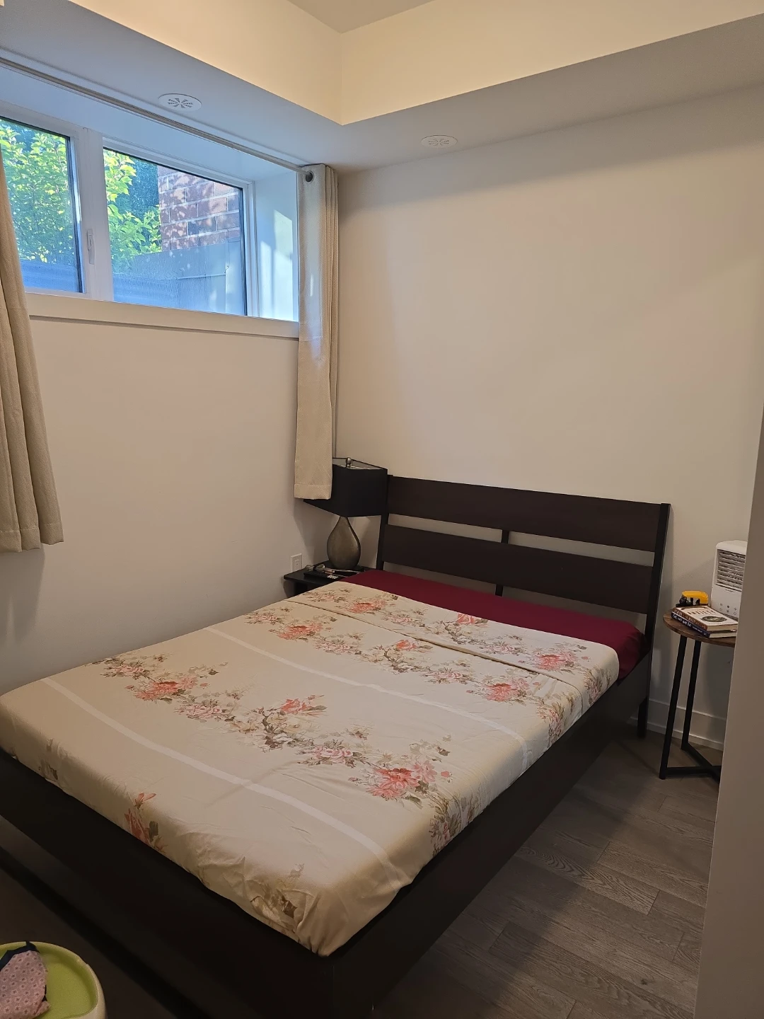 Double Bed Frame + Mattress + Bedside Table