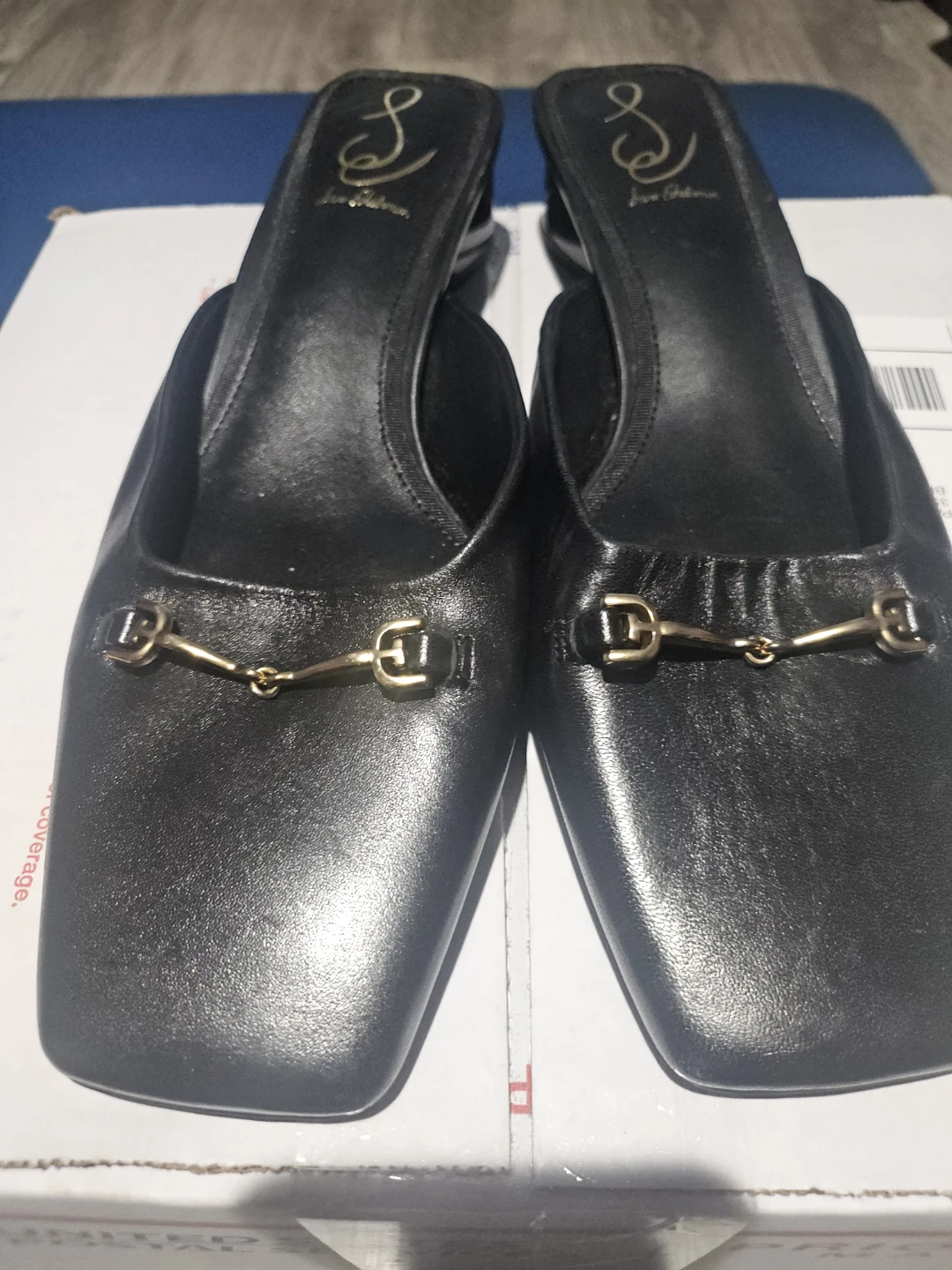 Sam Edelman Black Leather Mules Size 9.5