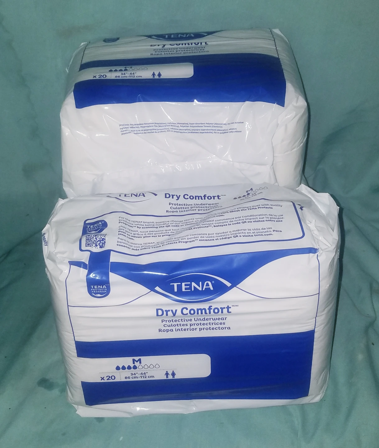 3 Packs Of 20 ( 60 Pair ) Tena Dry Comfort Protective Underwear