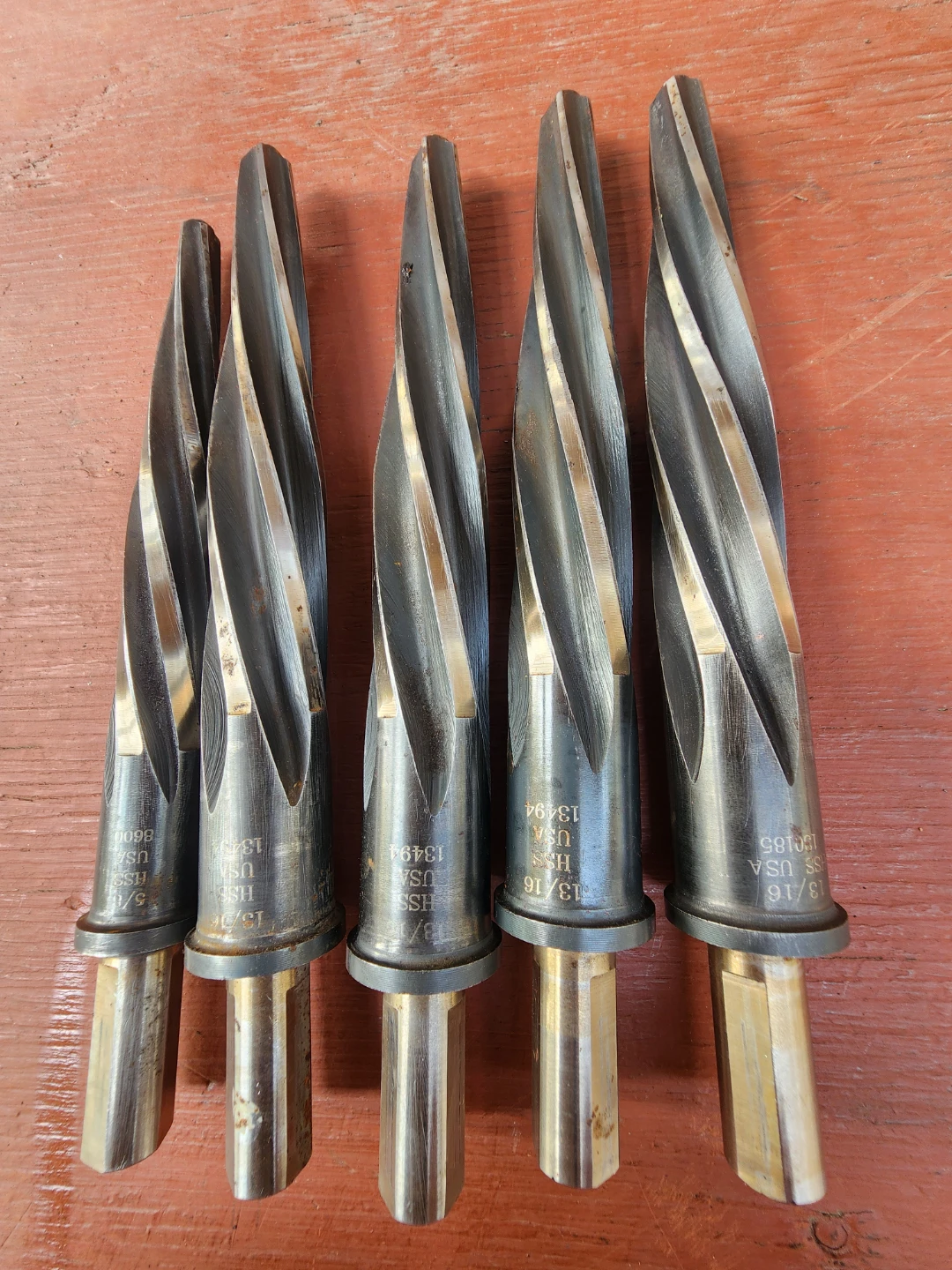 Set of 5 High Speed Steel Reamers