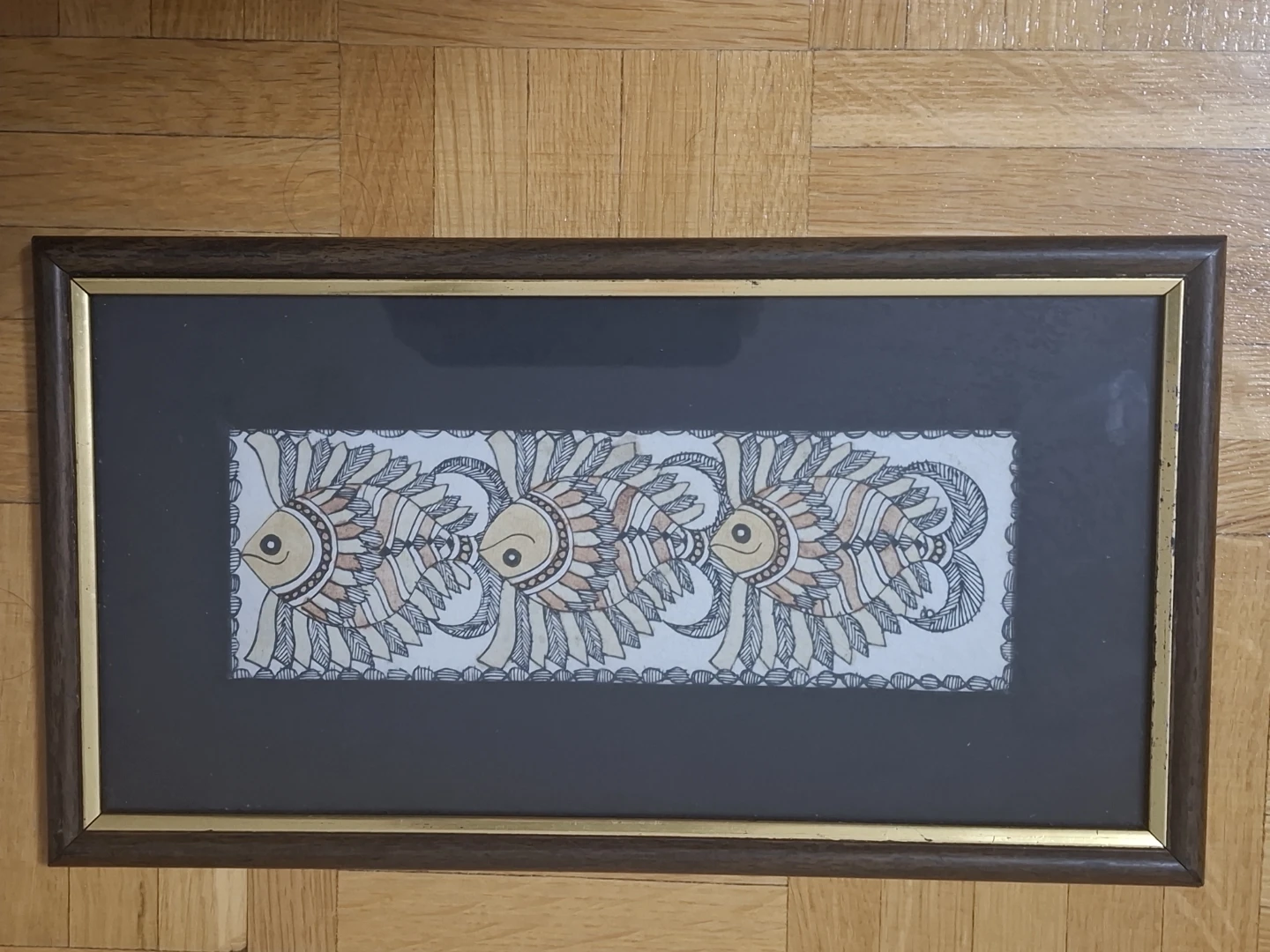 Framed Art Print with Fish Design - photo 2