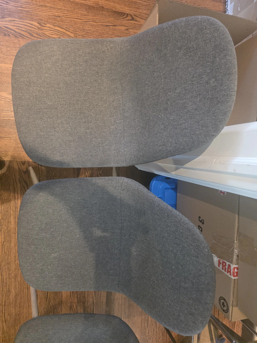 Modern Gray Upholstered Scandinavian Dining Chairs (4) - photo 3