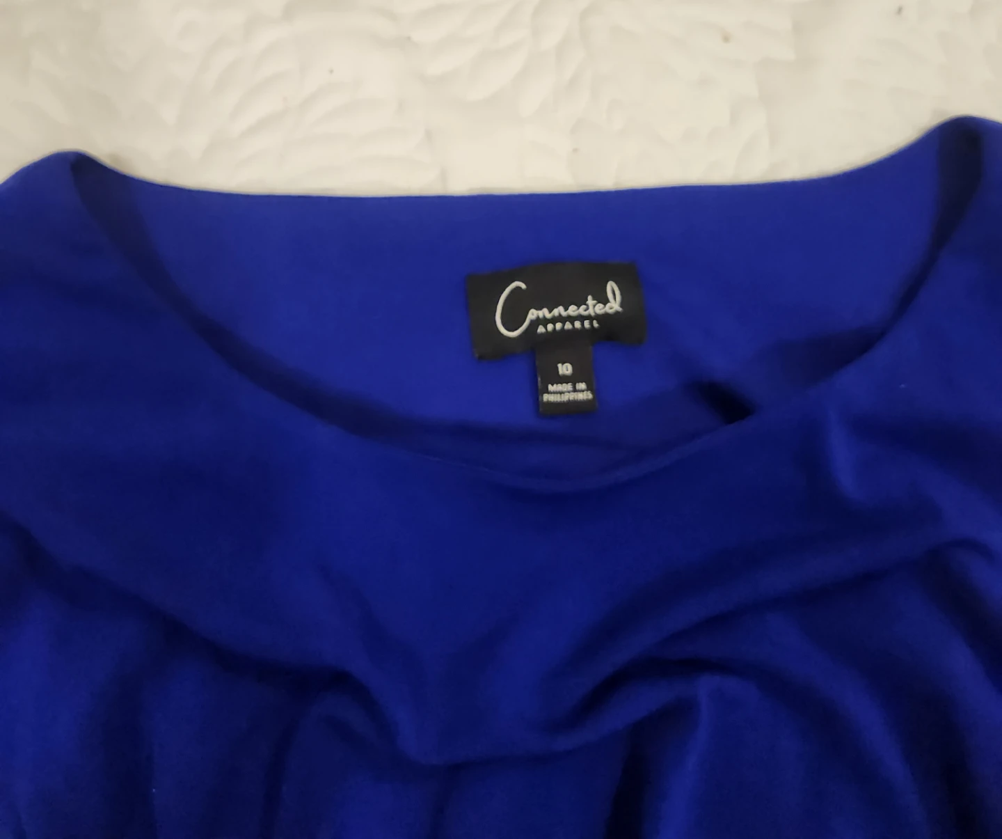 Connected Apparel Blue Ruffle Sleeve Midi Dress Size 10 - photo 2