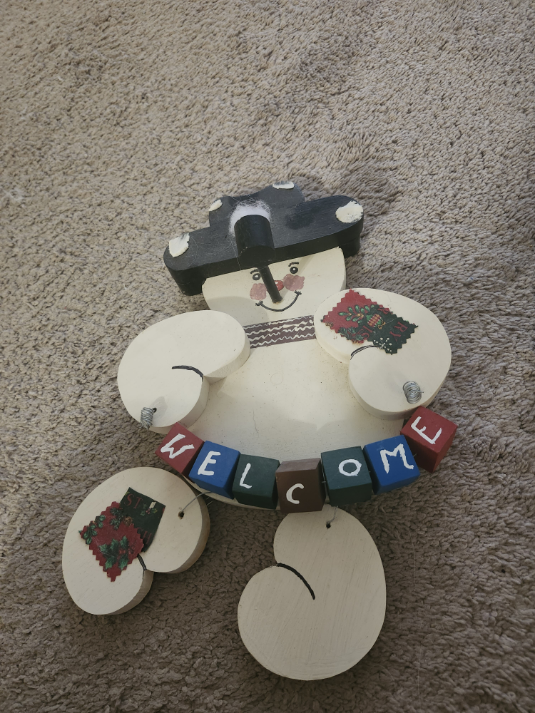Wooden Snowman Welcome Sign