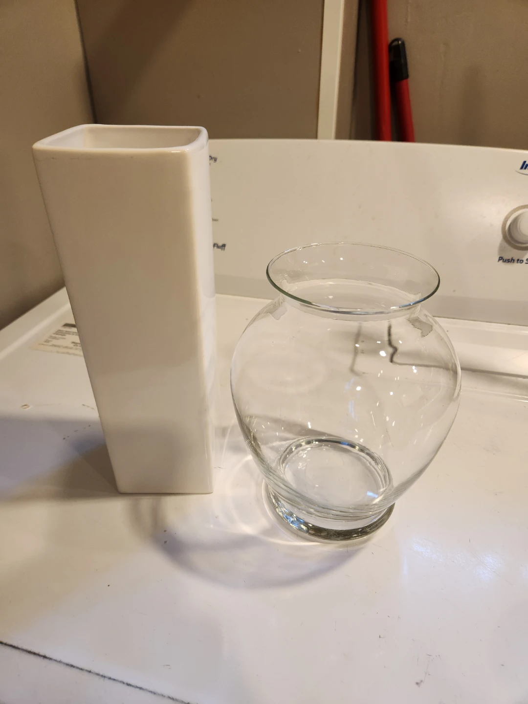 White Ceramic and Glass Vases