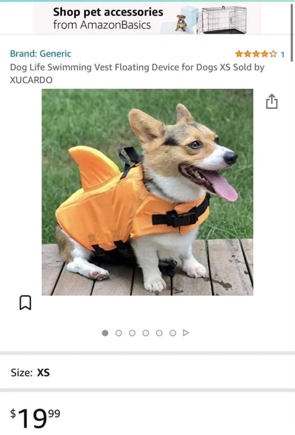 Dog Life Vest Swimming Jacket Orange - photo 4