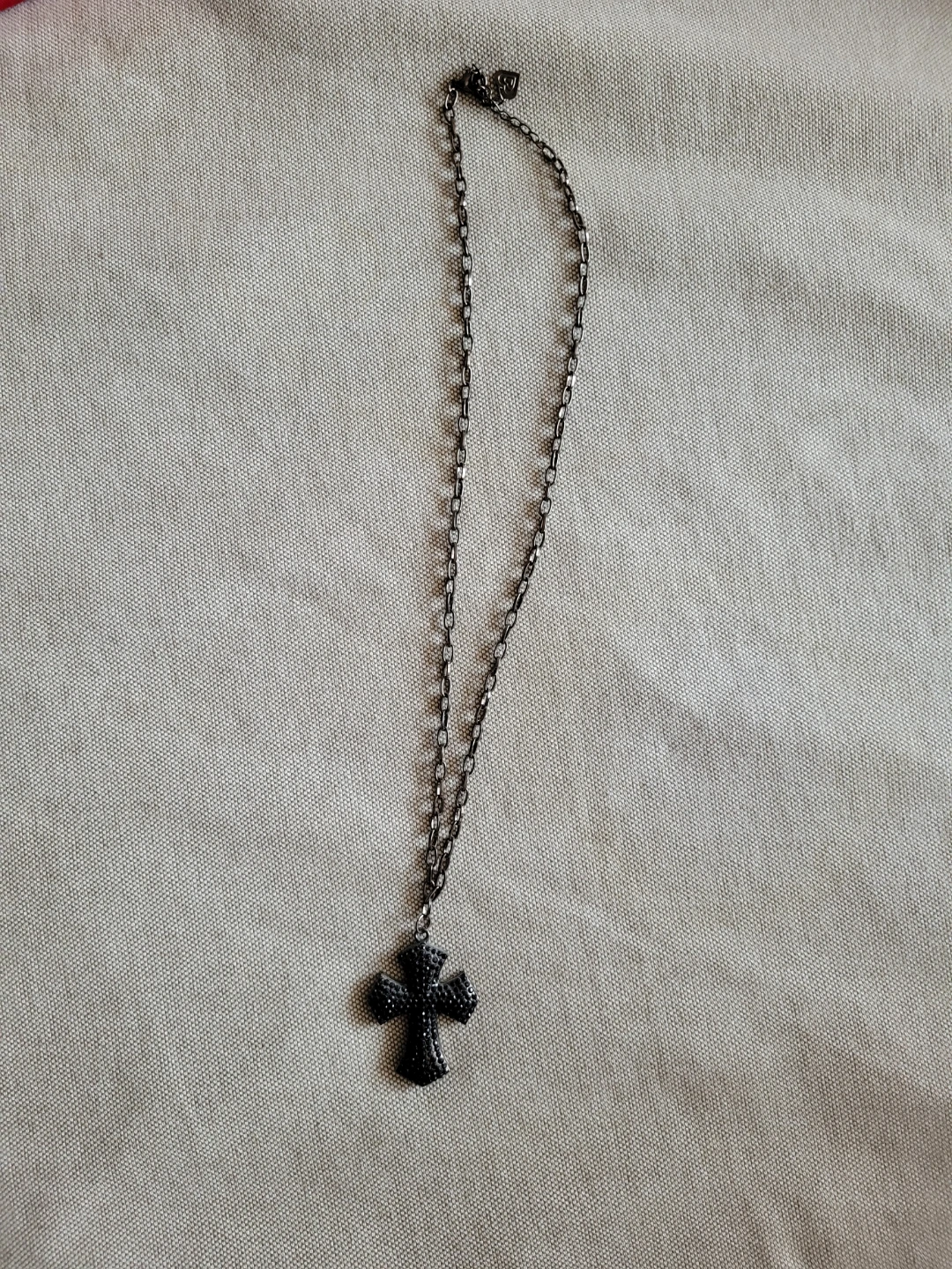 Black Cross Pendant Necklace