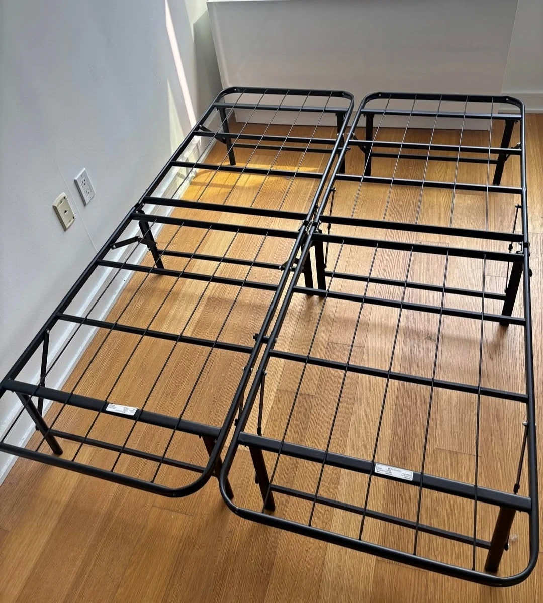 Set of 2 Black Metal Twin Bed Frames