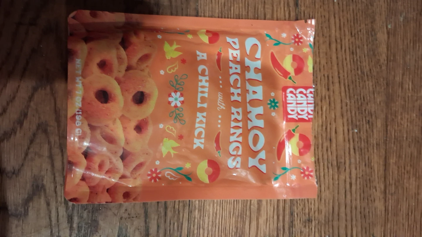 Chamoy Peach Rings Candy with Chili Kick 7 oz