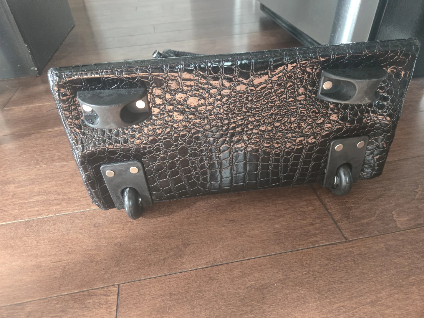 Firelli Black Crocodile-Embossed Rolling Tote Bag - photo 2