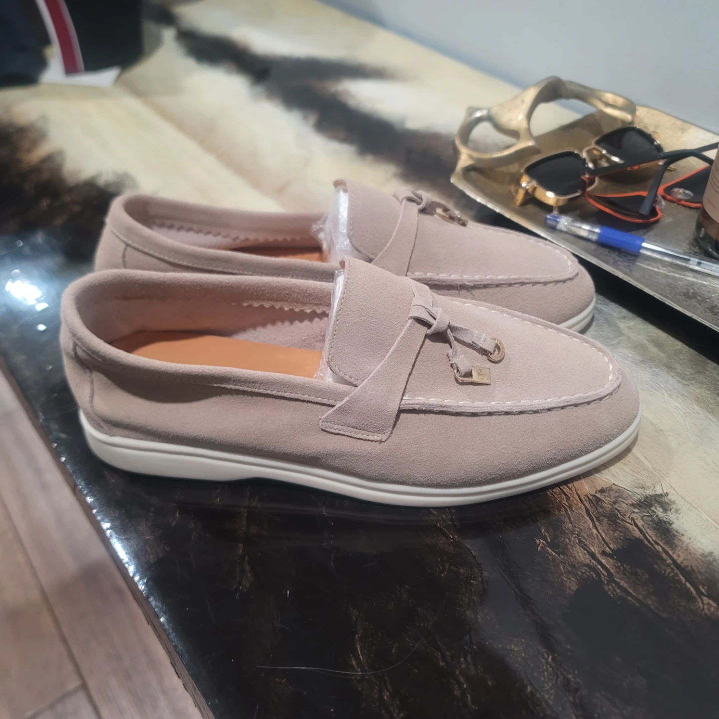 Women's Tan Suede Loafers - photo 3