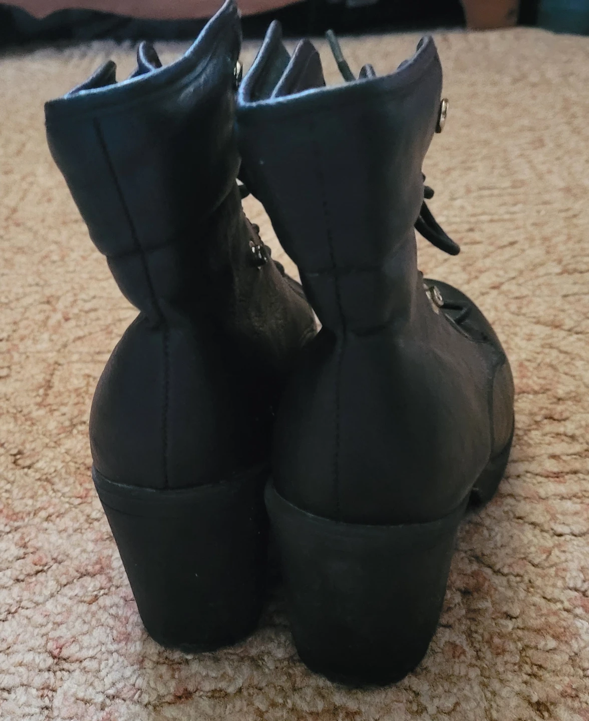 Black Call It Sping Lace-Up Heeled Boots Size  8.5 - photo 3