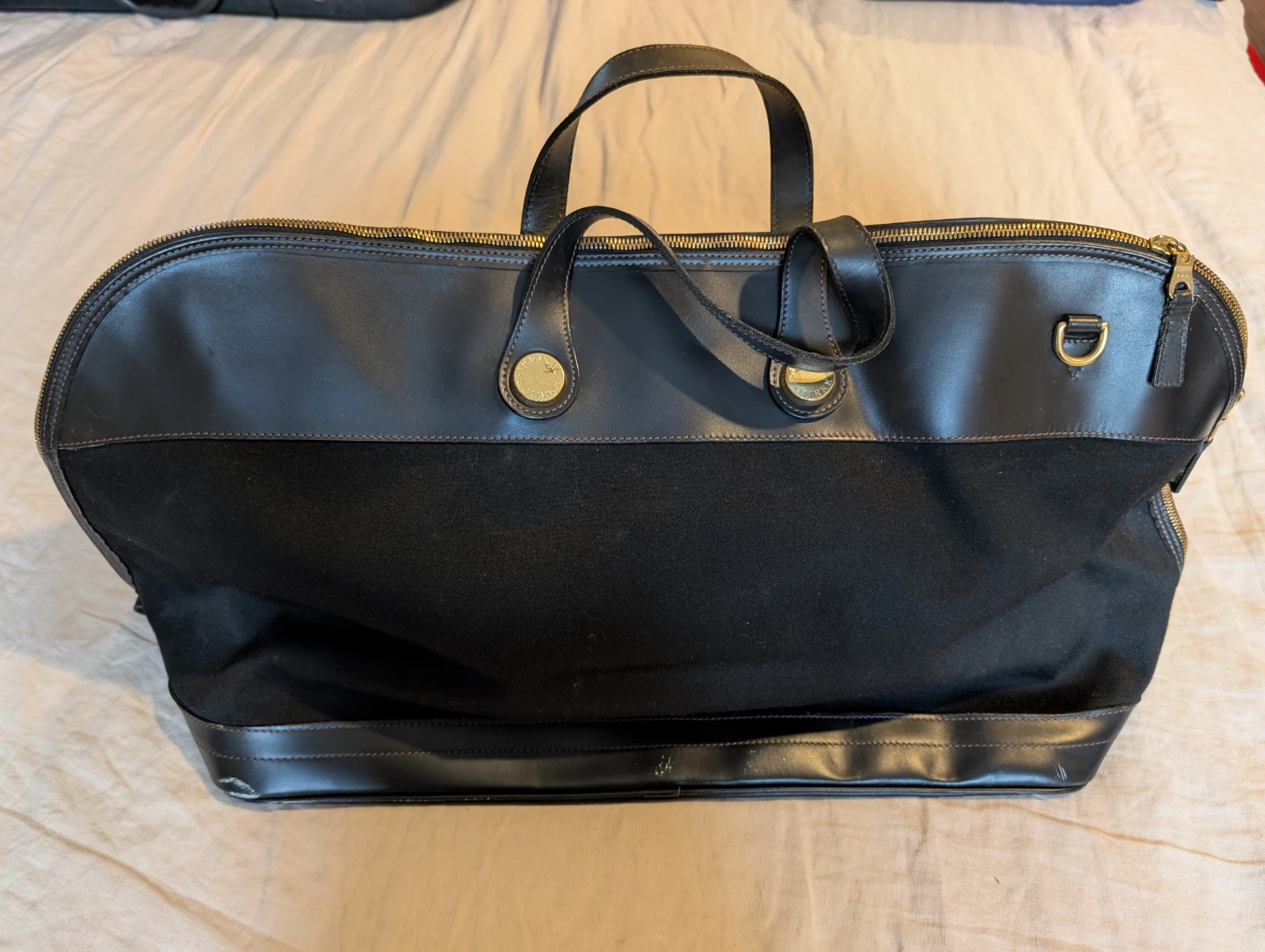 Dooney & Bourke Black Leather & Canvas Weekender Bag