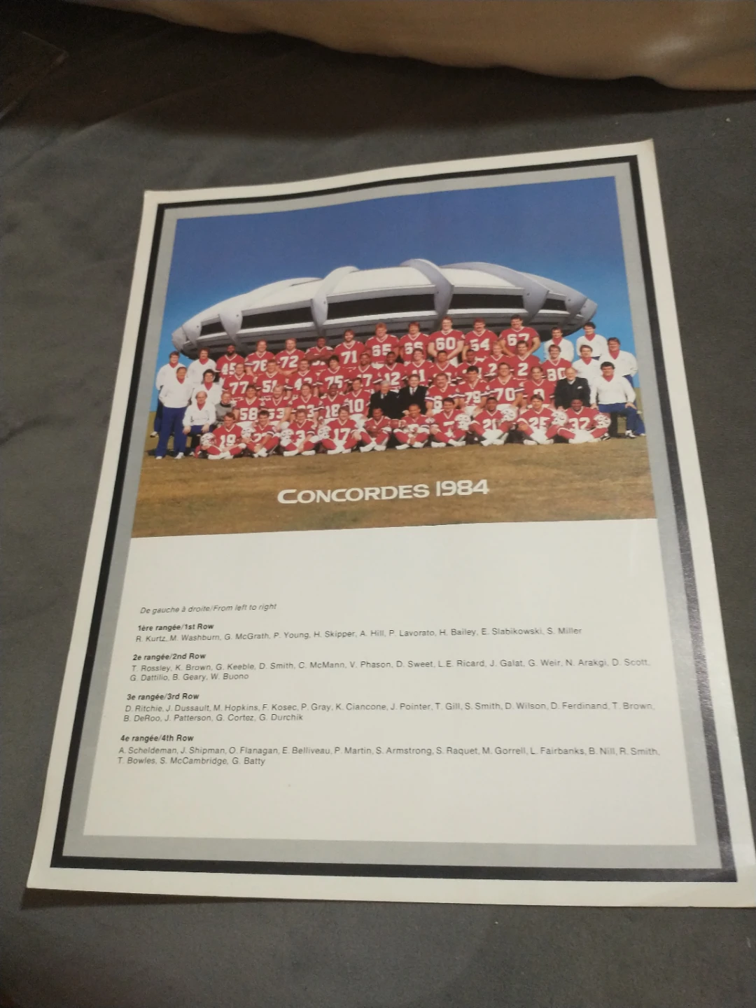CFL Montreal Concordes 1984 Team Picture w/ Mock Autographs - photo 2