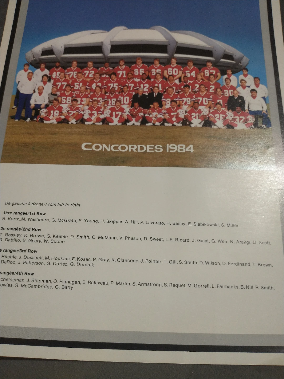 CFL Montreal Concordes 1984 Team Picture w/ Mock Autographs - photo 3