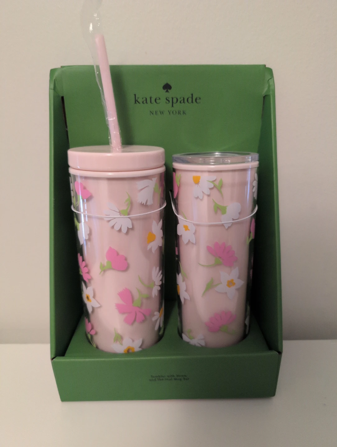 Kate Spade floral tumbler and thermal mug