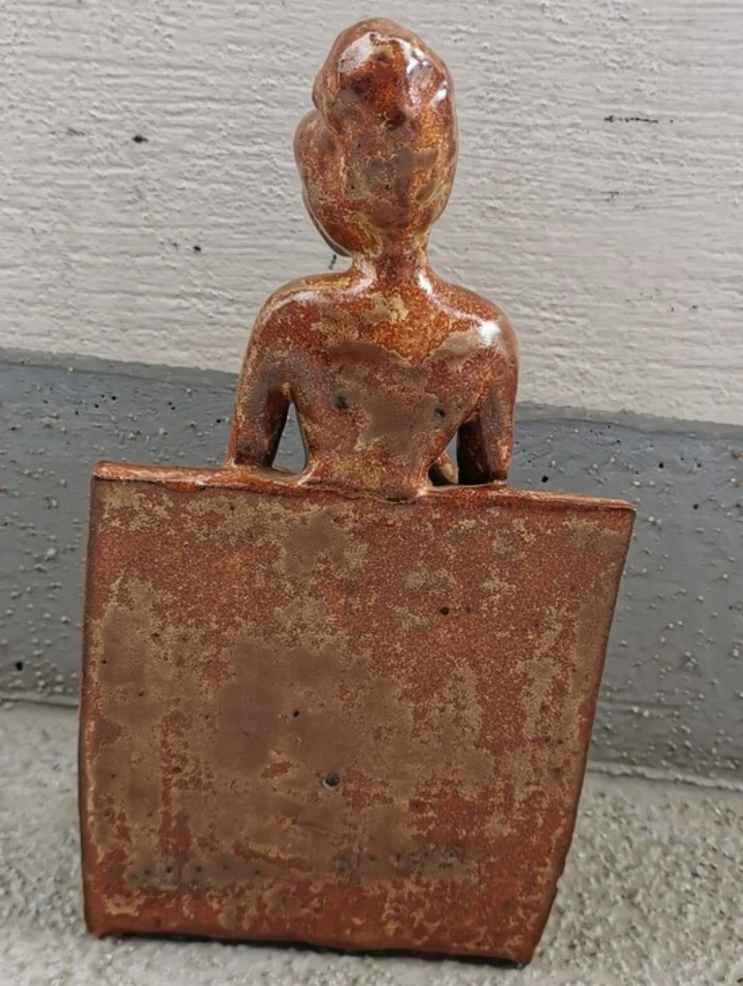 Vintage Art Deco Style Figural Female Pottery Bookend - photo 4